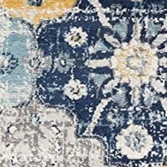 Blue Floral Dhurrie Area Rug Photo 8