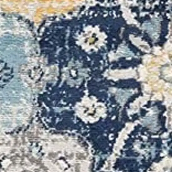 Blue Floral Dhurrie Area Rug Photo 7