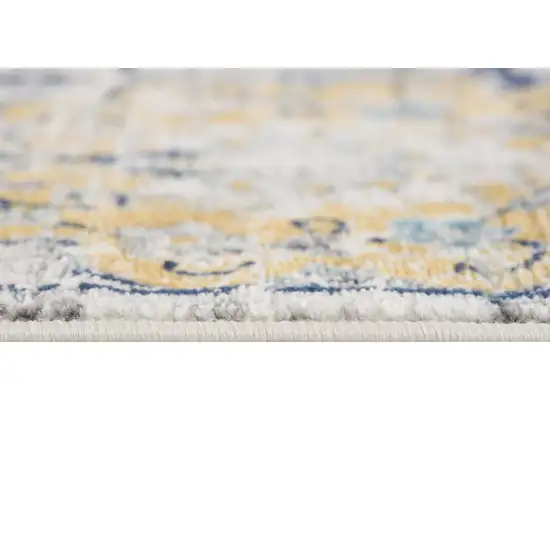 Blue Distressed Floral Area Rug Photo 8