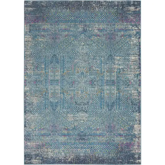 Blue Southwestern Power Loom Area Rug Photo 2