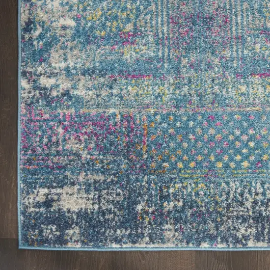 Blue Distressed Medallion Area Rug Photo 2