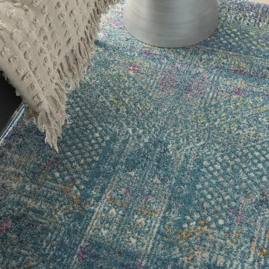 Blue Southwestern Power Loom Area Rug Photo 8