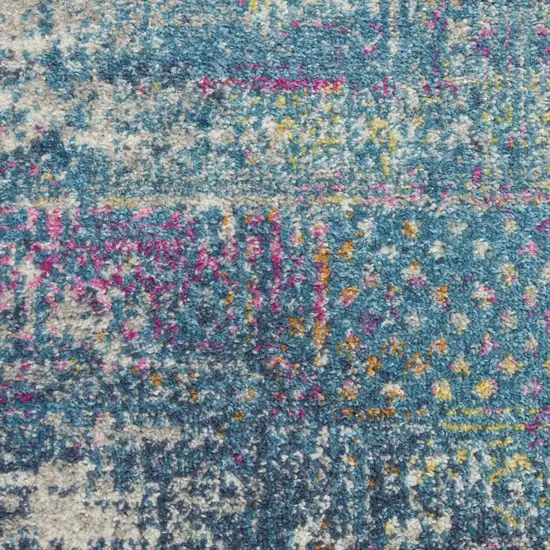 Blue Distressed Medallion Area Rug Photo 5