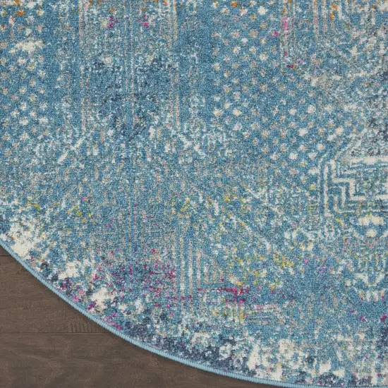 Blue Distressed Medallion Area Rug Photo 2