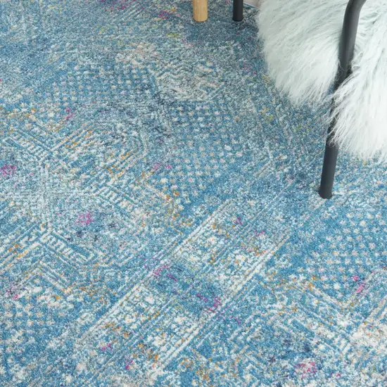 Blue Distressed Medallion Area Rug Photo 4