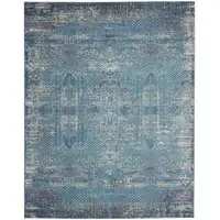 Photo of Blue Distressed Medallion Area Rug