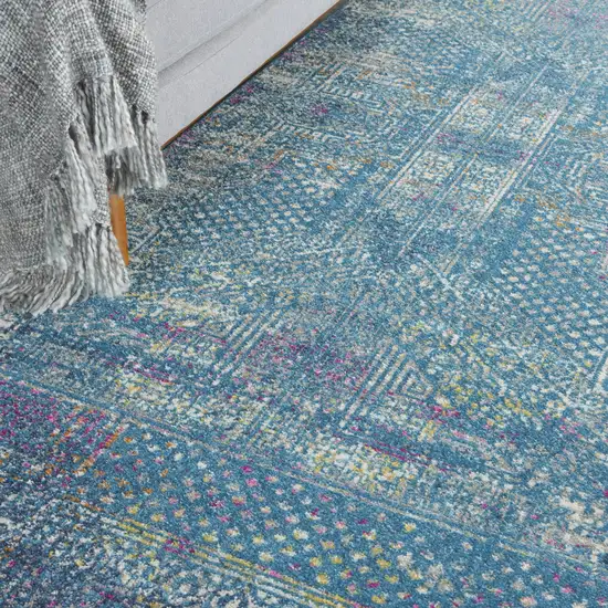 Blue Southwestern Power Loom Area Rug Photo 7