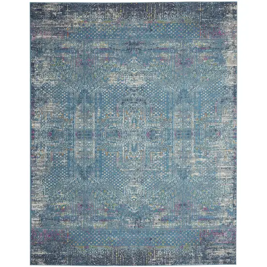 Blue Southwestern Power Loom Area Rug Photo 1