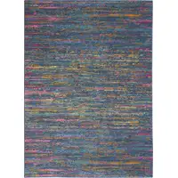 Photo of Blue Distressed Striations Area Rug