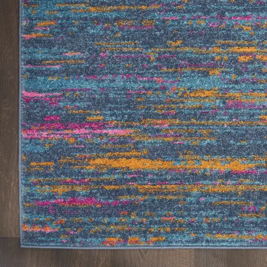 Blue Distressed Striations Area Rug Photo 2