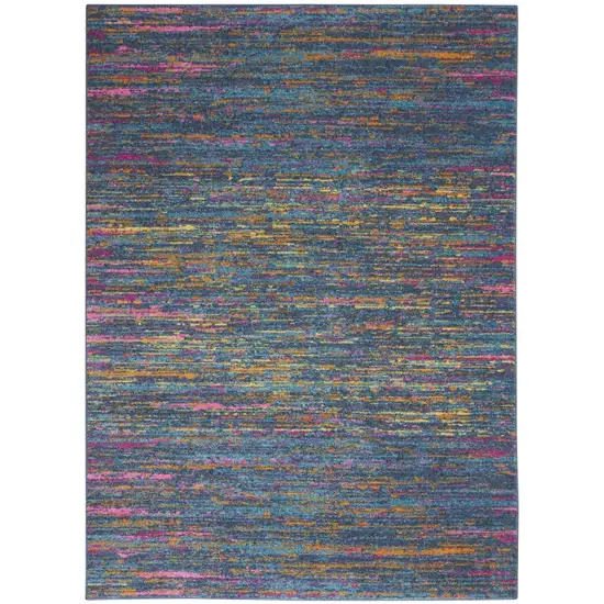 Blue Distressed Striations Area Rug Photo 2