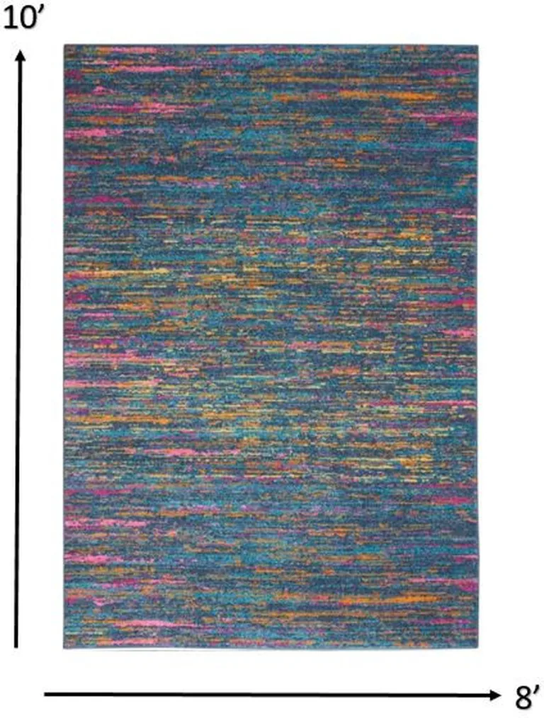 Blue Distressed Striations Area Rug Photo 5