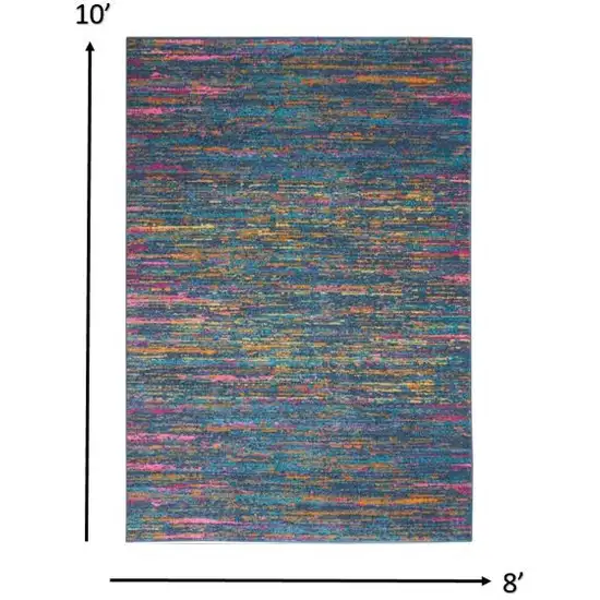 Blue Distressed Striations Area Rug Photo 5