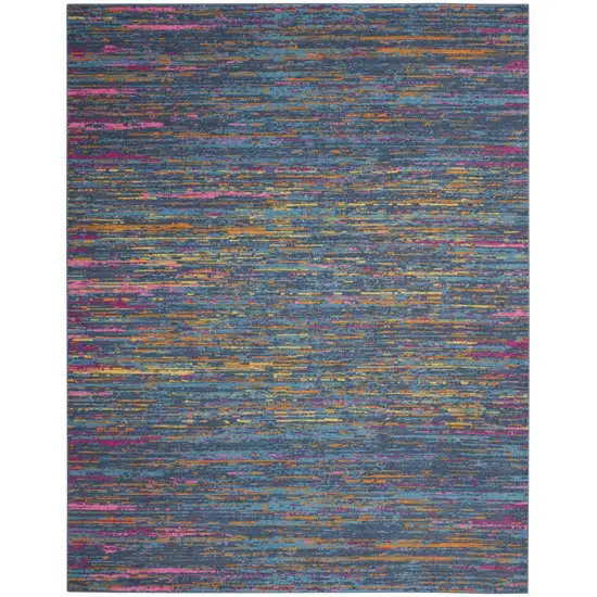 Blue Distressed Striations Area Rug Photo 1