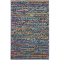 Photo of Blue Distressed Striations Scatter Rug