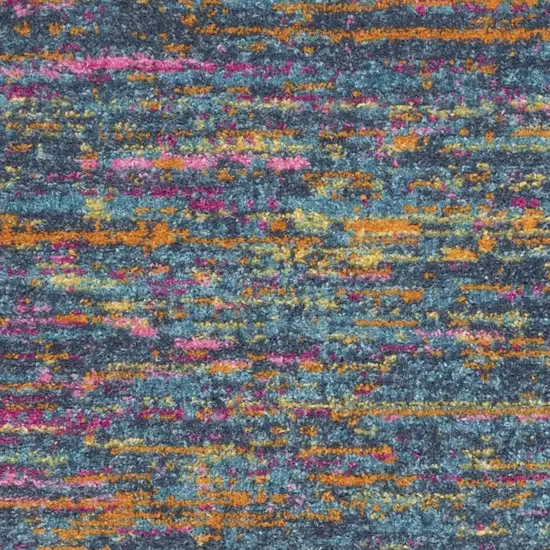 Blue Distressed Striations Scatter Rug Photo 8