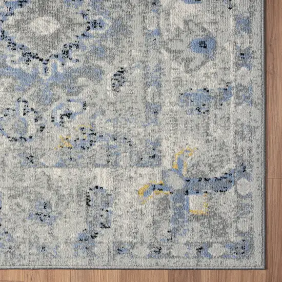 Blue Floral Area Rug Photo 4