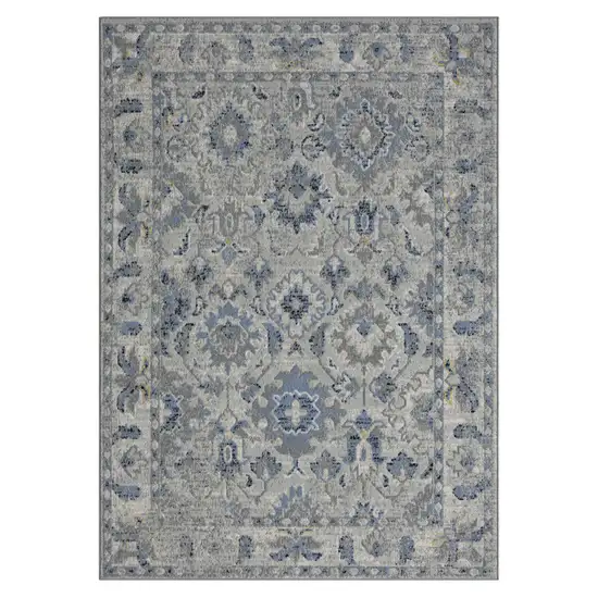 Blue Floral Area Rug Photo 2