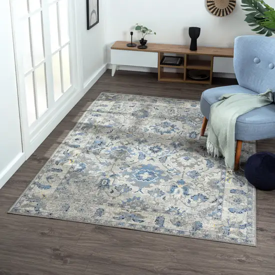 Blue Floral Area Rug Photo 8