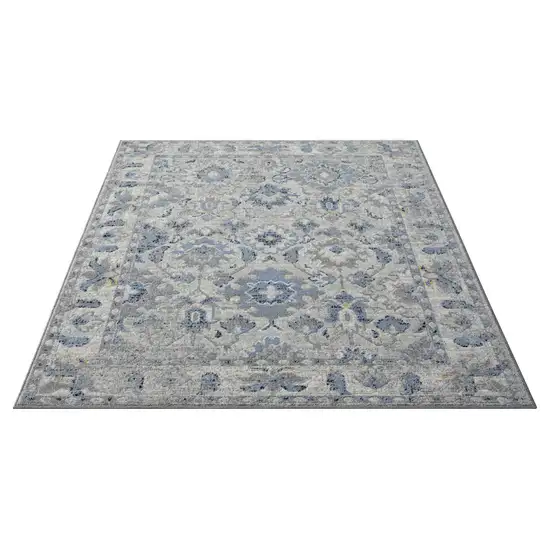 Blue Floral Area Rug Photo 1