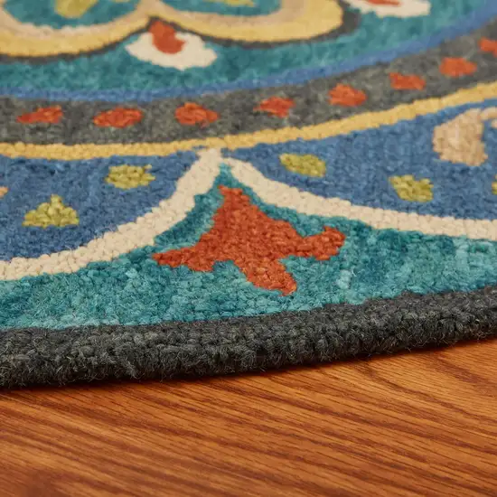 Blue Floral Mandala Area Rug Photo 3