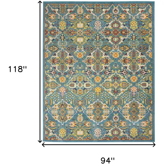 Blue Floral Power Loom Area Rug Photo 9