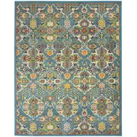 Photo of Blue Floral Power Loom Area Rug