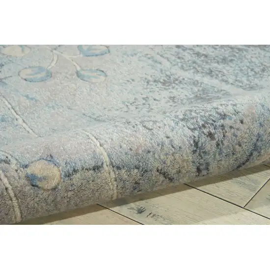 Blue Floral Power Loom Area Rug Photo 4