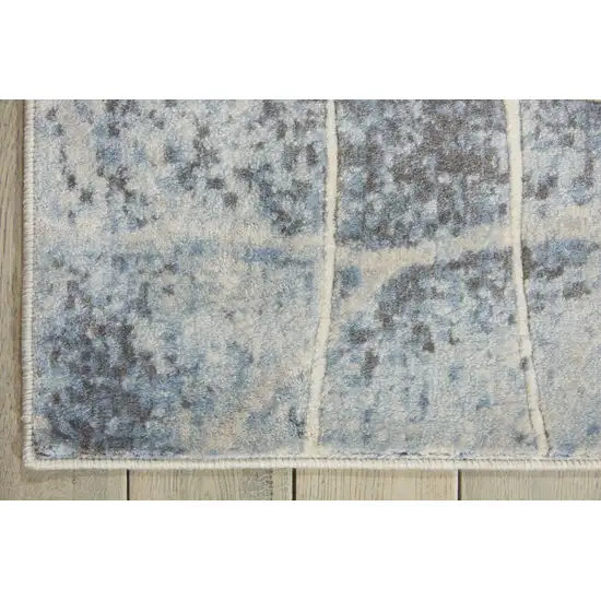 Blue Floral Power Loom Area Rug Photo 3