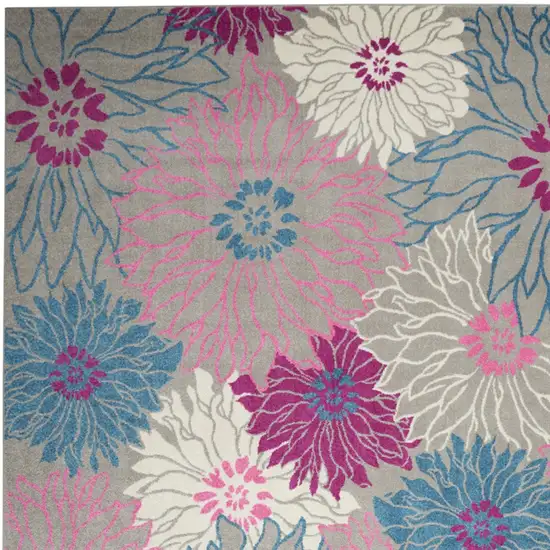 Blue Floral Power Loom Area Rug Photo 7