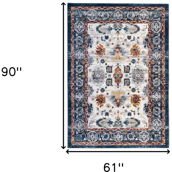 Blue Floral Power Loom Area Rug Photo 9