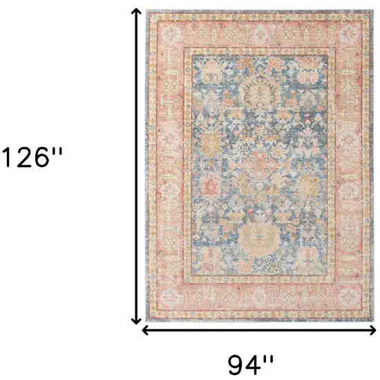 Blue Floral Power Loom Area Rug Photo 8