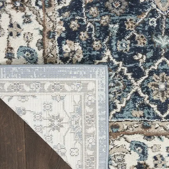 Blue Floral Power Loom Area Rug Photo 7