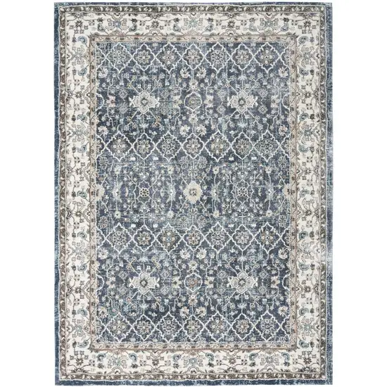 Blue Floral Power Loom Area Rug Photo 4