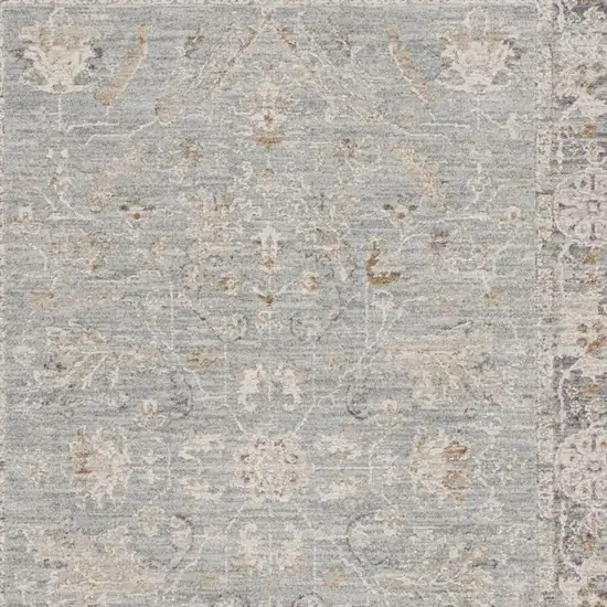 Blue Floral Power Loom Distressed Area Rug Photo 8