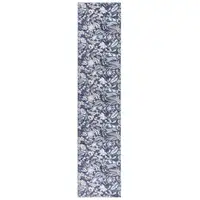 Photo of Blue Floral Power Loom Washable Non Skid Runner Rug