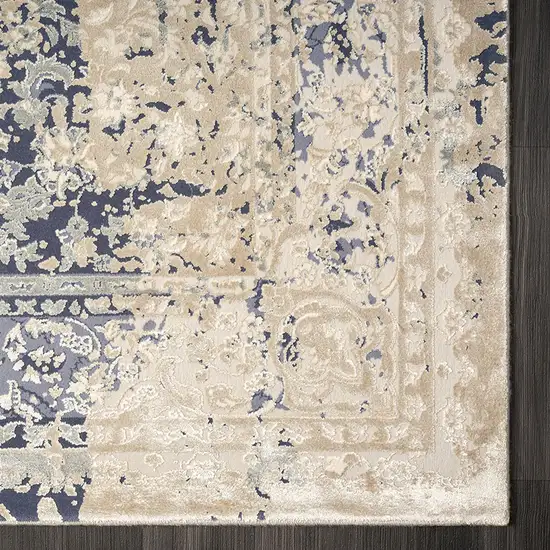 Blue Floral Runner Rug Photo 4