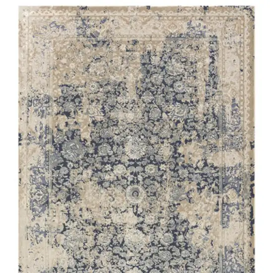 Blue Floral Runner Rug Photo 7