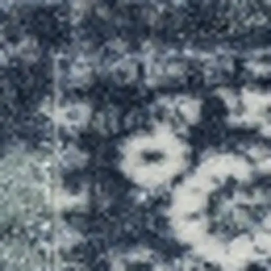 Blue Floral Stain Resistant Area Rug Photo 11