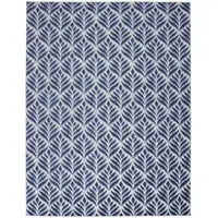 Photo of Blue Floral Stain Resistant Non Skid Area Rug