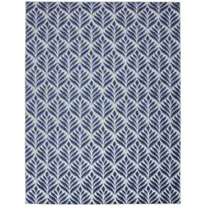 Photo of Blue Floral Stain Resistant Non Skid Area Rug