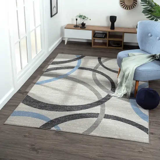 Blue Geometric Area Rug Photo 7