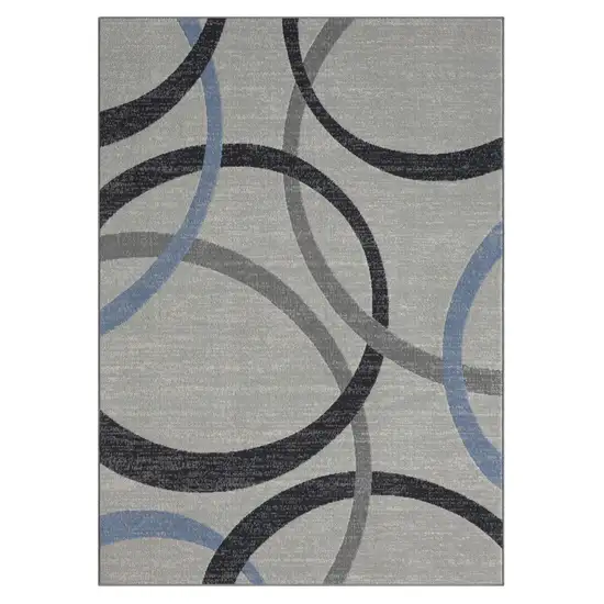 Blue Geometric Area Rug Photo 3