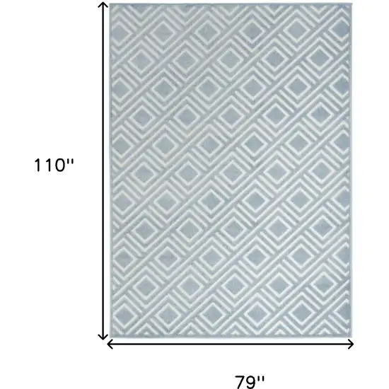 Blue Geometric Area Rug Photo 3