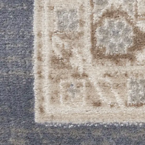 Blue Geometric Distressed Area Rug Photo 4