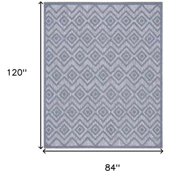 Blue Geometric Flatweave Area Rug Photo 8