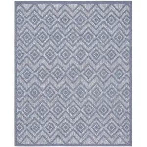 Photo of Blue Geometric Flatweave Area Rug