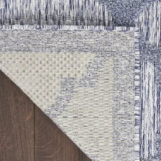 Blue Geometric Flatweave Area Rug Photo 9