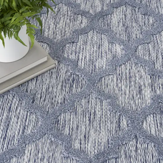 Blue Geometric Flatweave Area Rug Photo 3