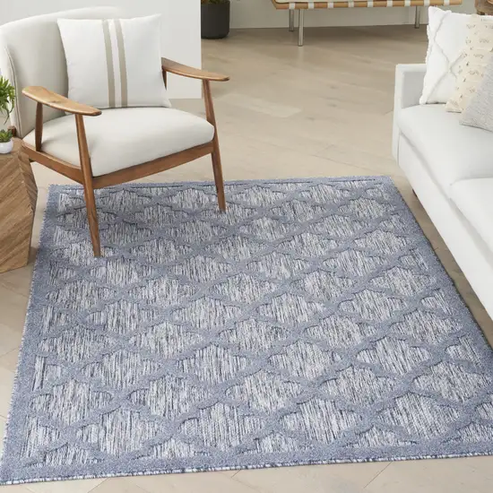 Blue Geometric Flatweave Area Rug Photo 4